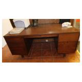 Wooden 6 drawer office desk, 5