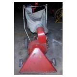 Walk behind leaf vacuum sweeper