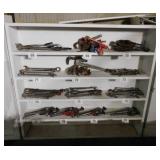 Wooden 6 shelf shelving unit, 76" x 11.5" x 69",