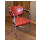 Mid Century streamline chrome & vinyl cantilever