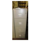 Metal 4 drawer filing cabinet, 19.5" x 31" x 54"
