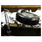 LTS portable desk clamp-on magnifier lamp light