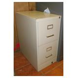 Metal 2 drawer filing cabinet, 15" x 25" x 29"
