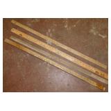 3 Frank J. Strahl & Sons wooden yardsticks