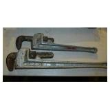 2 Ridgid aluminum pipe wrenches: 24" & 18"
