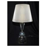Nice Art Deco hand cut lead crystal table lamp w/