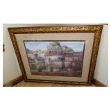 La Seyne-Sur-Mer French riverside village print by