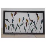 Modern metal tulips wall art piece, 36" x 20.5"