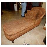 Fainting couch w/ paisley upholstry,