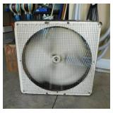 Vintage industrial window box 4 speed floor fan,