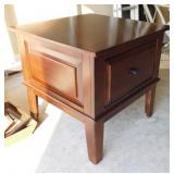 Modern side table w/ single drawer, 26" sq. x 25"