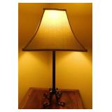 Modern wrought iron table lamp w/ linen shade,