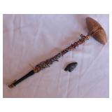 Native American Indian ceremonial tool w/ beads,