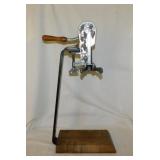 Estate lever wine bottle opener mounted on wood -