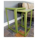 Pair of wooden nesting side tables,