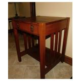 Antique walnut Mission style library table with