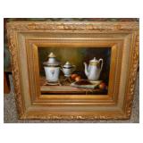 Original still life oil painting on canvas signed