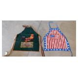 American flag & Country Rooster aprons -