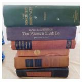 6 antique bound books