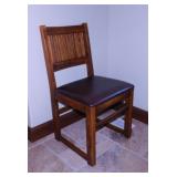 Young Hinkle oak dining chair w/ upholstered seat