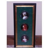 3 antique hand painted porcelain Italian portrait