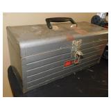Vintage Craftsman metal toolbox w/ tray & tools,