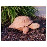 Yard art: Turtle - Bullfrog - Stone gazing ball on