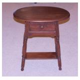Antique walnut side table w/ single drawer,