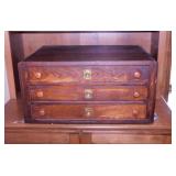 Antique walnut 3 drawer retail store spool cabinet