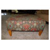 Large square upholstered ottoman footstool with