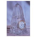 Ireland Waterford crystal obelisk desk clock,
