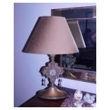 Decorative Asian inspired table lamp w/ finial &
