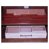 2 wooden cigar box countertop displays