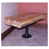 Custom crafted live edge tree log side table on