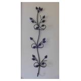 Wrought iron plate wall rack, 36" tall -
