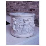 Embossed cherubs patio porch planter -