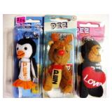 3 PEZ plush animal candy dispensers
