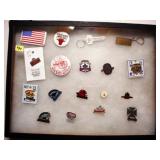 Display w/ sports pins, 16" x 12" x 1"