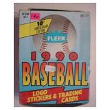 1990 Fleer baseball cards, 36 packs in box