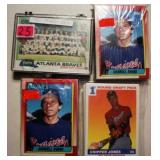 4 complete 1981-1991 Braves team baseball card