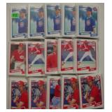 5 each 1990 Fleer Cubs / Reds / Cardinals baseball