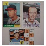 3 Ed Mathews baseball cards: 1961 & 1967 & 1973