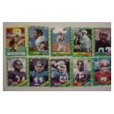 Ten 1986 Topps football star cards
