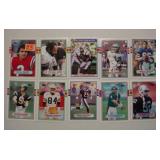 Ten 1989 Topps football star / rookie cards