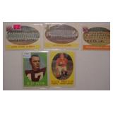 Five 1958 Topps Plum Rookie football cards