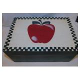 Folk art wooden box, 12" x 8" x 6"