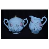 Porcelain Royal Rose demi creamer & sugar bowl w/