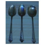 3 Sterling Silver Heirloom Damask Rose spoons