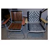 Vintage redwood folding lawn chair -