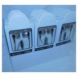 12 new stereo earbud headsets in boxes